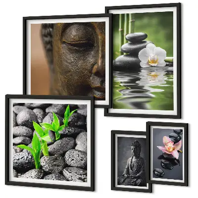 Wanddecoratie compositie met een ontspannende zen-sfeer