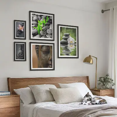 Wanddecoratie compositie met een ontspannende zen-sfeer