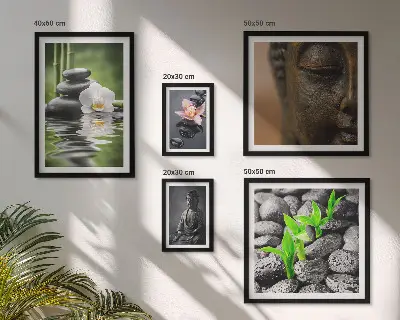 Wanddecoratie compositie met een ontspannende zen-sfeer