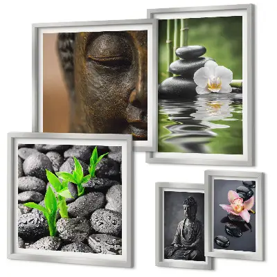 Wanddecoratie compositie met een ontspannende zen-sfeer