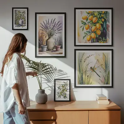 Gallery wall set met rustieke olijven en citroenbloesem