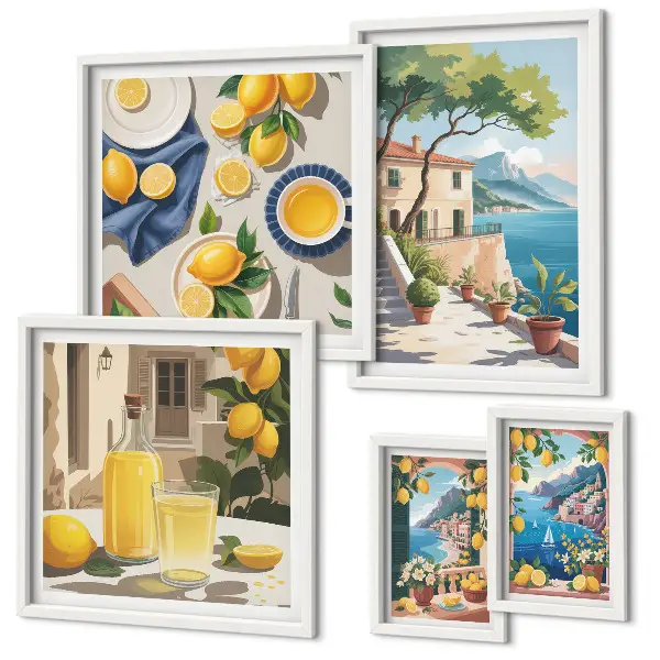 Wanddecoratie citroenen met een schilderachtig uitzicht schilderachtige compositie