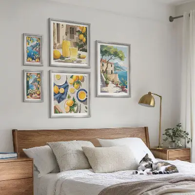 Wanddecoratie citroenen met een schilderachtig uitzicht schilderachtige compositie