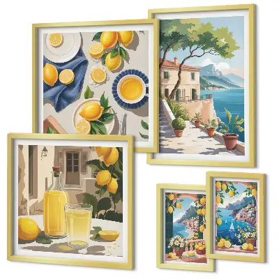 Wanddecoratie citroenen met een schilderachtig uitzicht schilderachtige compositie