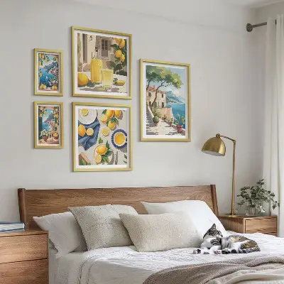 Wanddecoratie citroenen met een schilderachtig uitzicht schilderachtige compositie