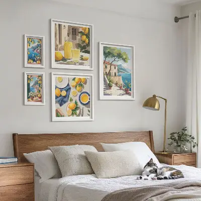 Wanddecoratie citroenen met een schilderachtig uitzicht schilderachtige compositie