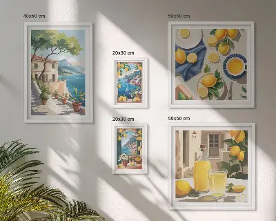 Wanddecoratie citroenen met een schilderachtig uitzicht schilderachtige compositie