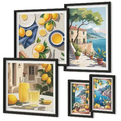 Wanddecoratie citroenen met een schilderachtig uitzicht schilderachtige compositie