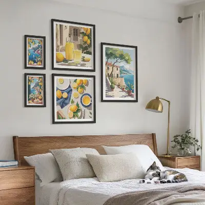 Wanddecoratie citroenen met een schilderachtig uitzicht schilderachtige compositie