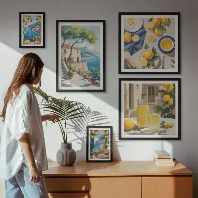 Wanddecoratie citroenen met een schilderachtig uitzicht schilderachtige compositie