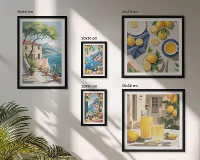 Wanddecoratie citroenen met een schilderachtig uitzicht schilderachtige compositie