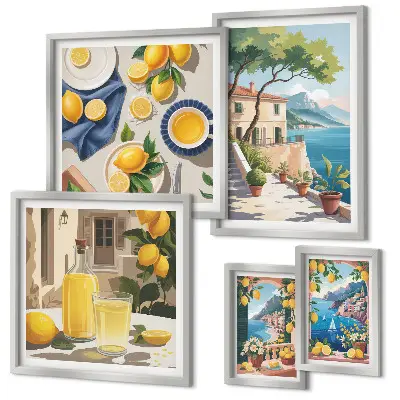 Wanddecoratie citroenen met een schilderachtig uitzicht schilderachtige compositie