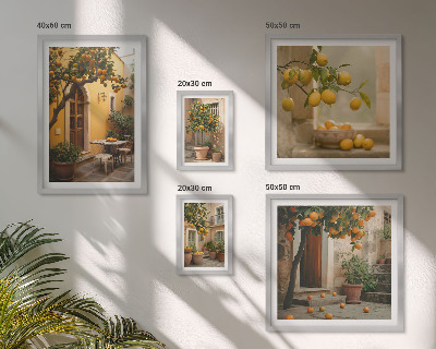 Wanddecoratie compositie Citrusvruchten in de tuin