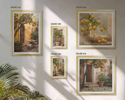 Wanddecoratie compositie Citrusvruchten in de tuin