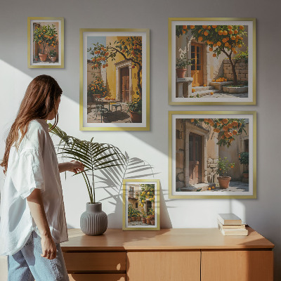Wanddecoratie compositie Citrusvruchten in tuinen
