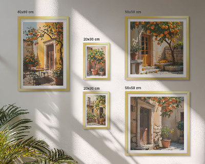 Wanddecoratie compositie Citrusvruchten in tuinen