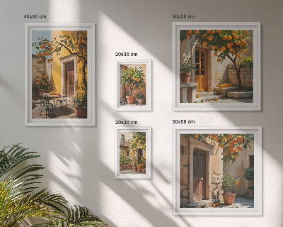 Wanddecoratie compositie Citrusvruchten in tuinen