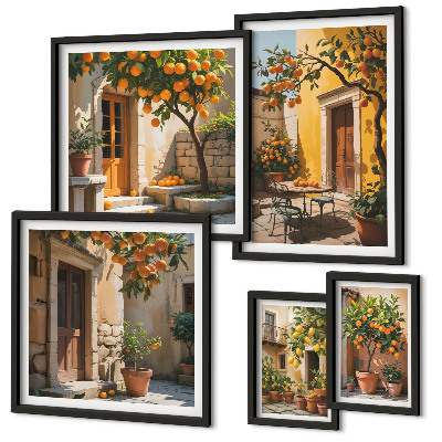 Wanddecoratie compositie Citrusvruchten in tuinen