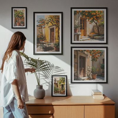 Wanddecoratie compositie Citrusvruchten in tuinen