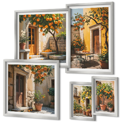 Wanddecoratie compositie Citrusvruchten in tuinen