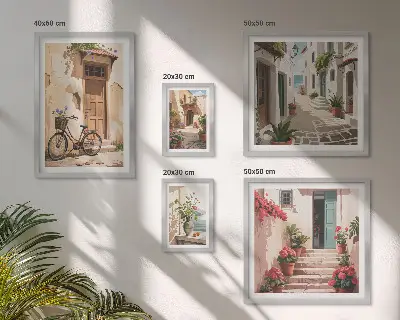 Gallery wall Charmante straatjes met een fiets