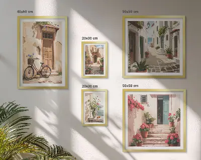 Gallery wall Charmante straatjes met een fiets