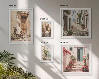 Gallery wall Charmante straatjes met een fiets