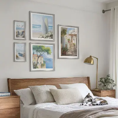 Wanddecoratie compositie Stijlvol uitzicht op zee