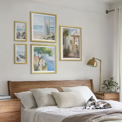 Wanddecoratie compositie Stijlvol uitzicht op zee
