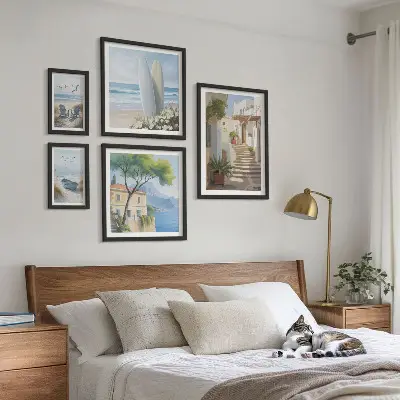 Wanddecoratie compositie Stijlvol uitzicht op zee