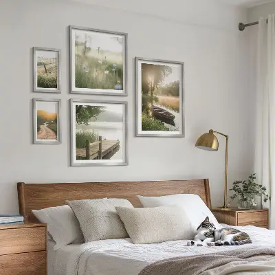 Wanddecoratie compositie Rustige landschappen met water en groen.
