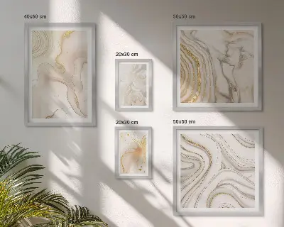 Gallery wall met abstracte beige composities