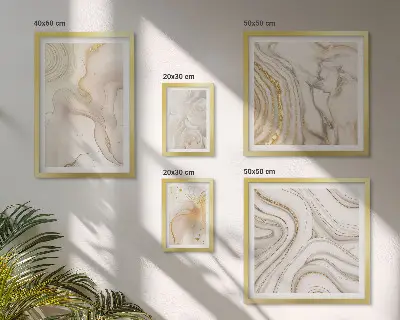 Gallery wall met abstracte beige composities