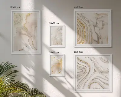Gallery wall met abstracte beige composities