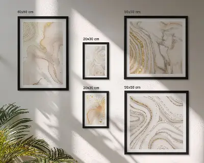 Gallery wall met abstracte beige composities