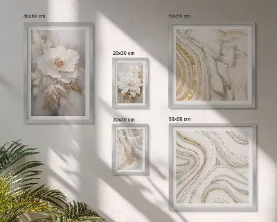 Wanddecoratie met abstracte bloemmotieven elegante compositie