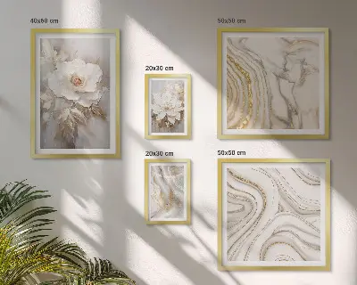 Wanddecoratie met abstracte bloemmotieven elegante compositie