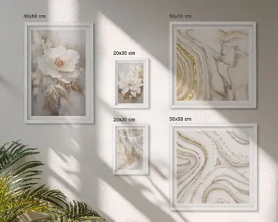 Wanddecoratie met abstracte bloemmotieven elegante compositie
