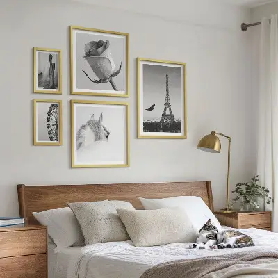 Moderne schilderijen set Stijlvolle zwart-witfoto's