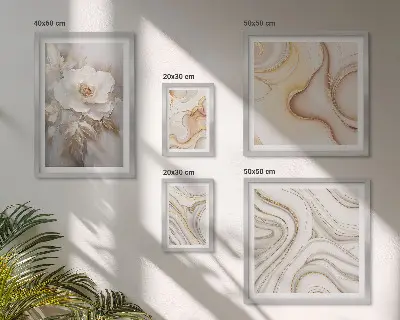 Gallery wall bloemmotieven met abstracte elegantie