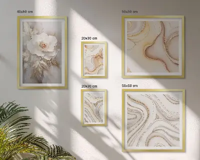 Gallery wall bloemmotieven met abstracte elegantie