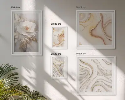 Gallery wall bloemmotieven met abstracte elegantie