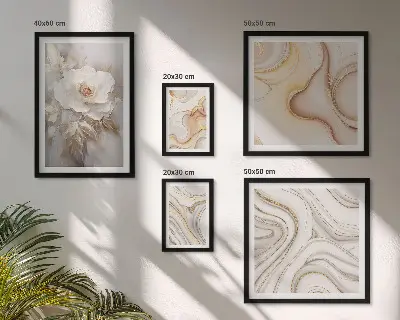 Gallery wall bloemmotieven met abstracte elegantie