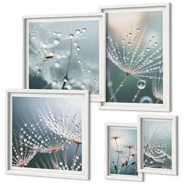 Dewdrops minimalistische planten wanddecoratie compositie