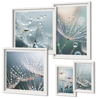 Wanddecoratie compositie Dewdrops minimalistische planten