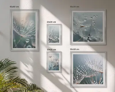 Dewdrops minimalistische planten wanddecoratie compositie
