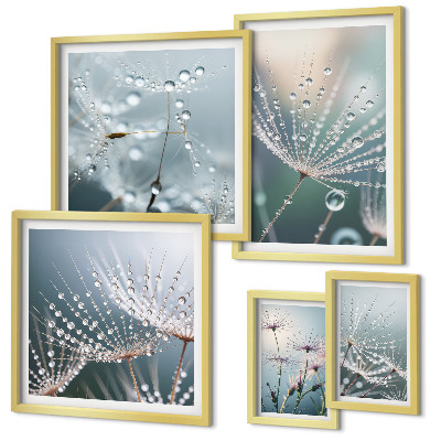 Wanddecoratie compositie Dewdrops minimalistische planten