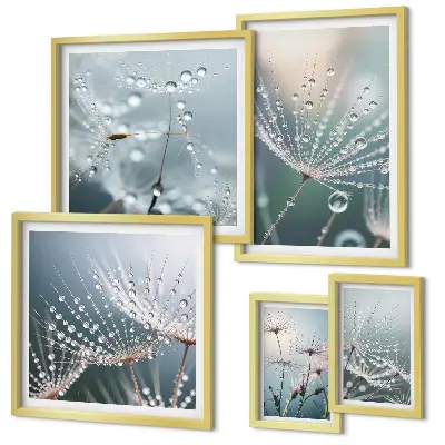 Dewdrops minimalistische planten wanddecoratie compositie