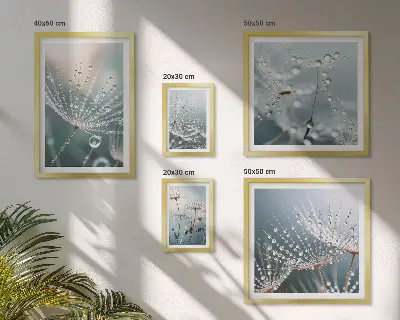 Dewdrops minimalistische planten wanddecoratie compositie