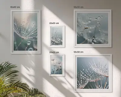 Dewdrops minimalistische planten wanddecoratie compositie